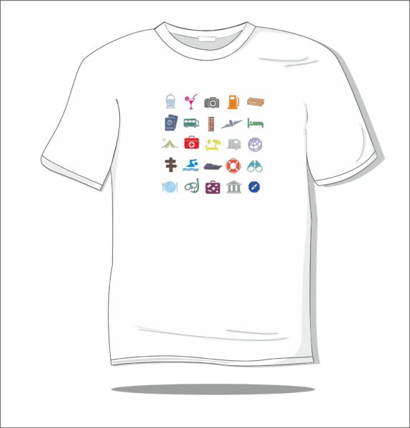 Koszulka z nadrukiem kolorowym Wskazówki podróży